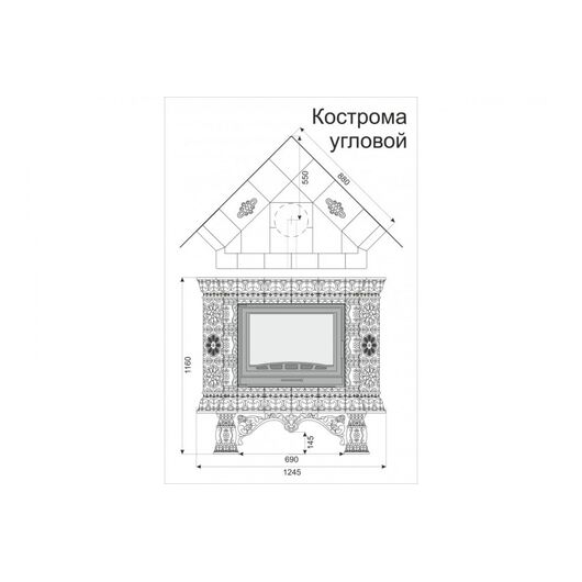 Печь камин КимрПечь Кострома Угловой Январь, изображение 2